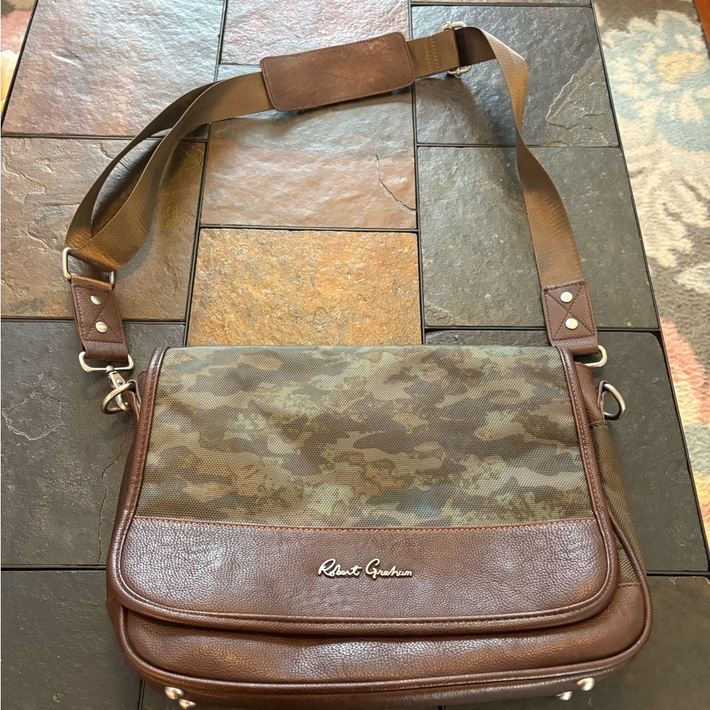 Robert Graham Brown and Green Camouflage Messenger Bag
